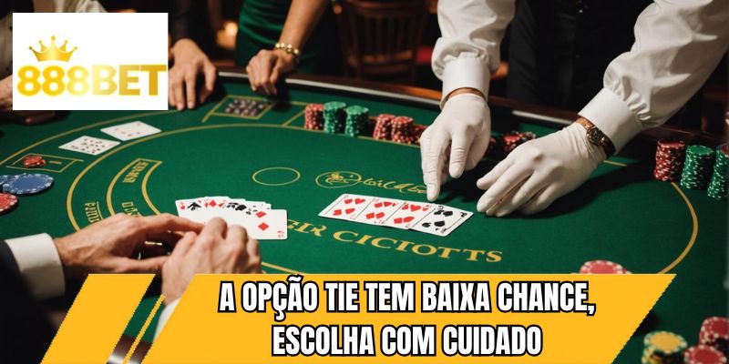 A opção Tie tem baixa chance, escolha com cuidado