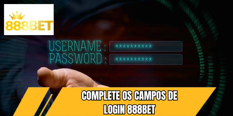 Complete os campos de login 888BET